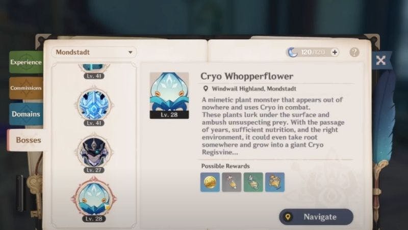 Cryo Whopperflower Boss Material for Hu Tao